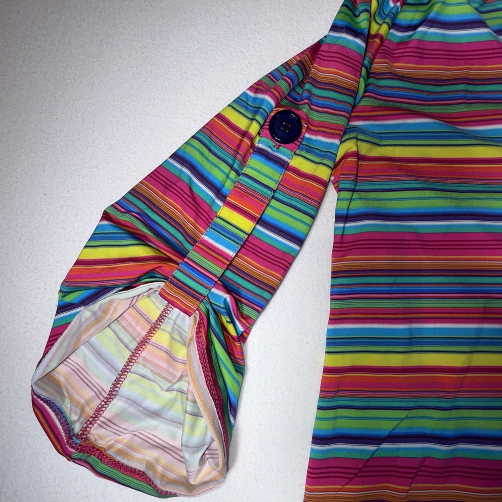 Nanette Lepore Swim Embroidered Tunic Cover Up Dress XS Multicolor Stripe 32" L - Picture 5 of 5
